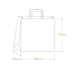280x150x275mm Small Flat Handle Kraft Paper Bags